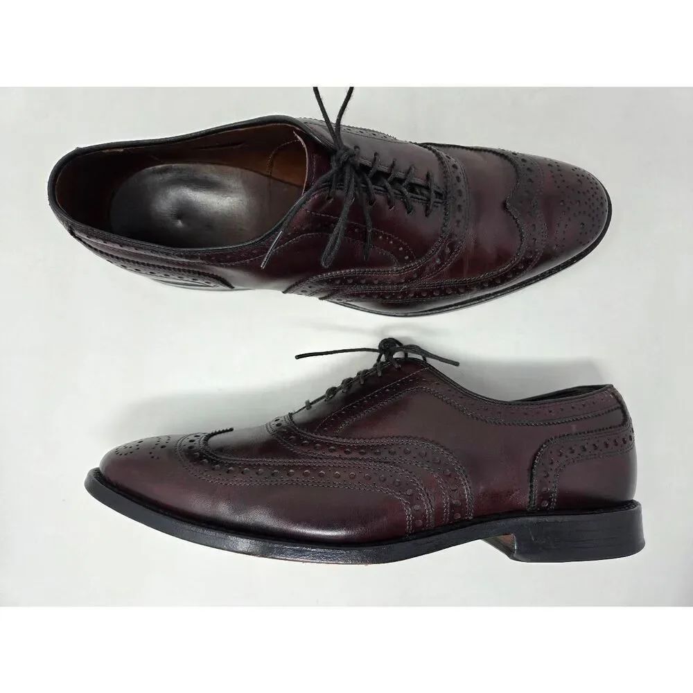 ALLEN EDMONDS MCALLISTER WINGTIP BROGUE MEDALLION TOE CORDOVAN OXFORD MENS 9.5 D